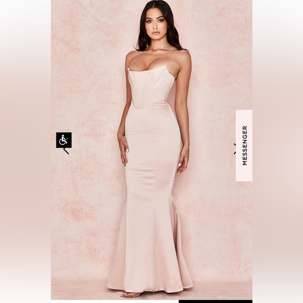 House of CB Blush pink corset mermaid bodycon dress